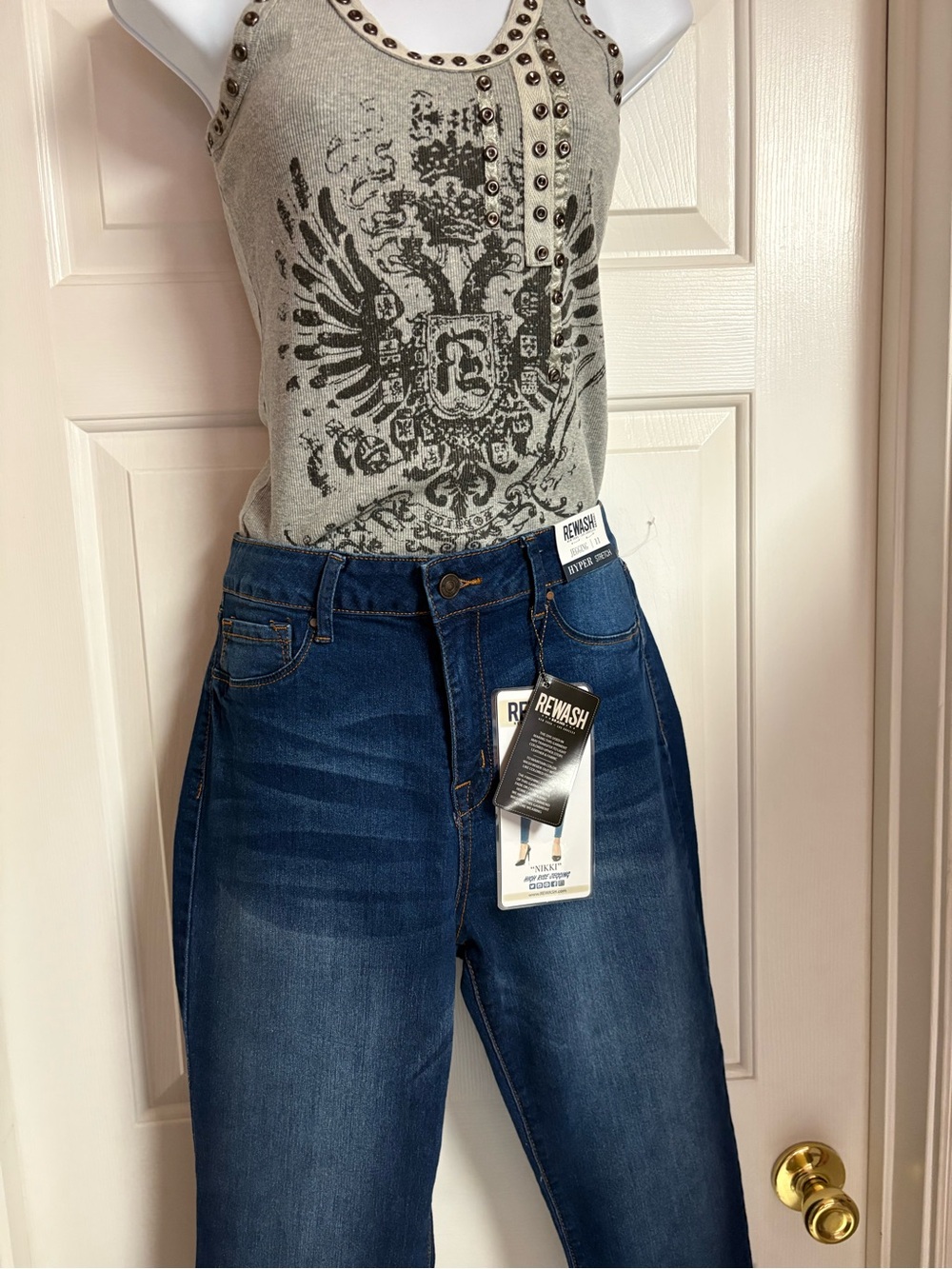 Rewash Women's Dark Blue High-Rise Stretch Jeggings - Picture 5 of 8